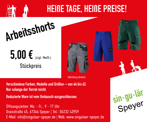 AKTION - Arbeitsshorts für je 5,00 € (Stückpreis)